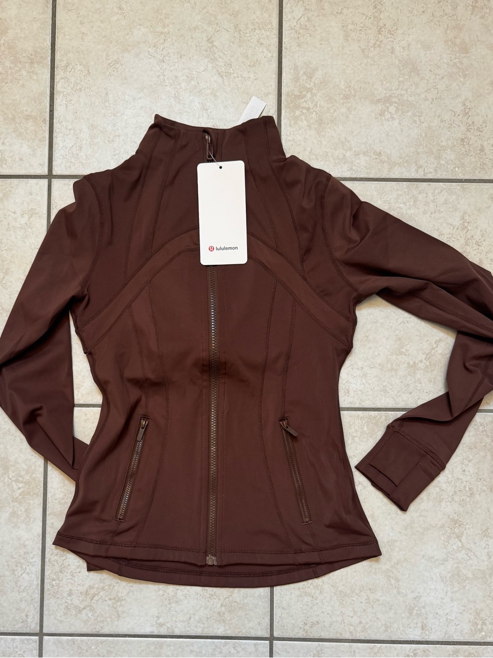 lululemon athletica Women's Brown Full-Zip Performance Jacket and Leggings set